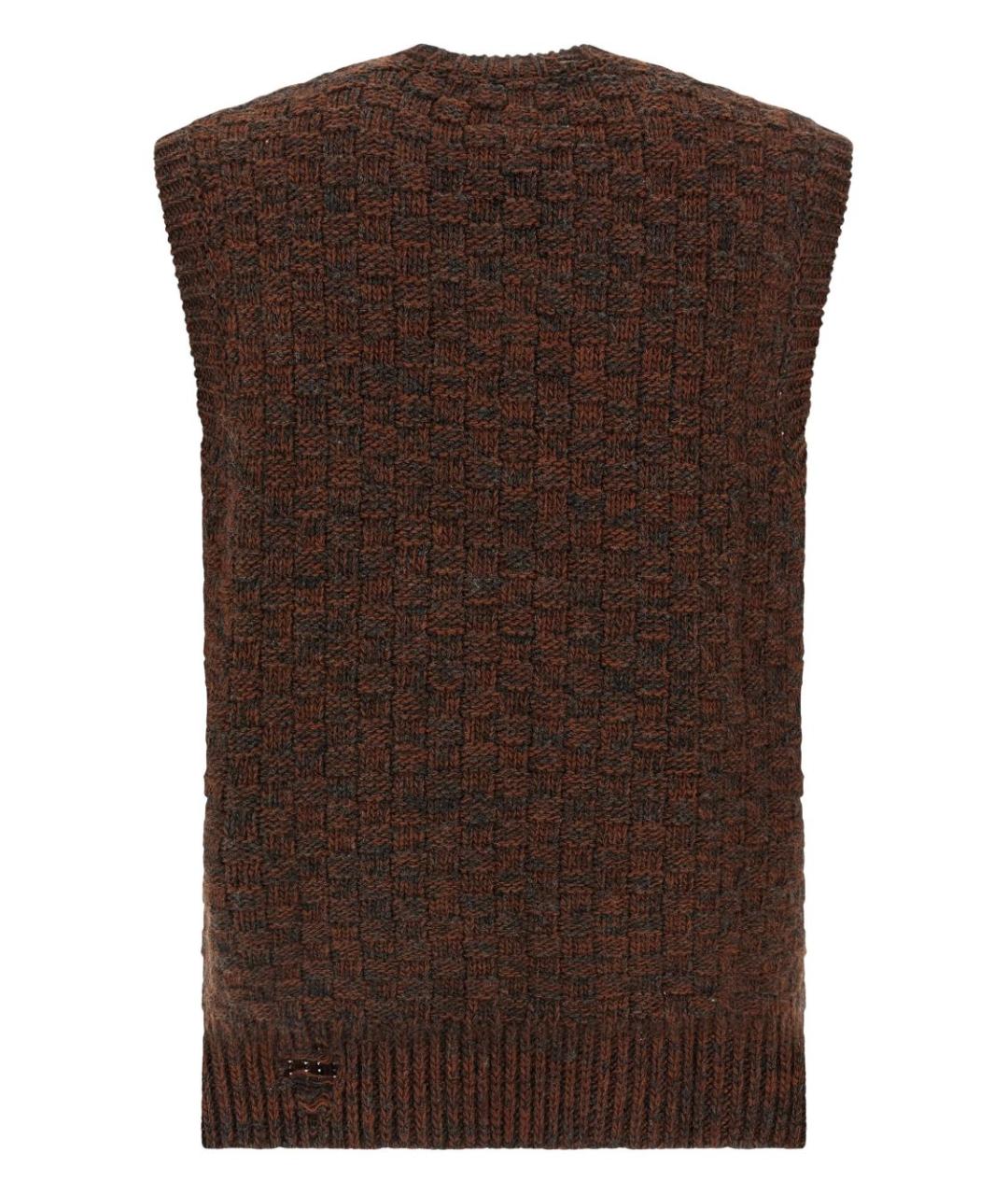 MM6 MAISON MARGIELA Коричневая шерстяная жилетка, фото 2