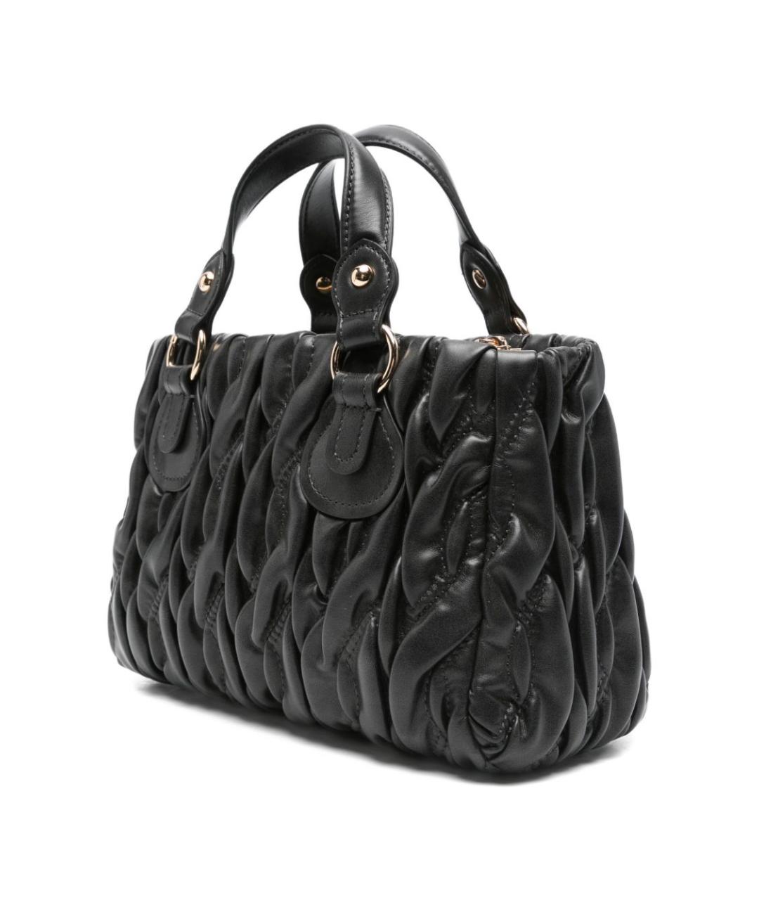 LIU JO Черная сумка с короткими ручками из искусственной кожи, фото 3