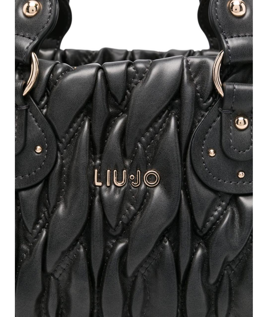 LIU JO Черная сумка с короткими ручками из искусственной кожи, фото 4