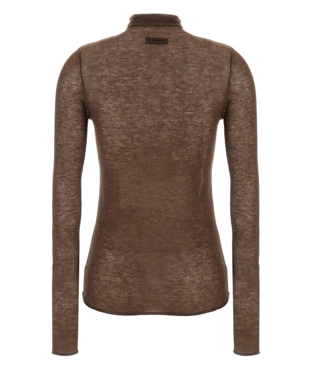 PINKO Коричневая шерстяная водолазка, фото 4