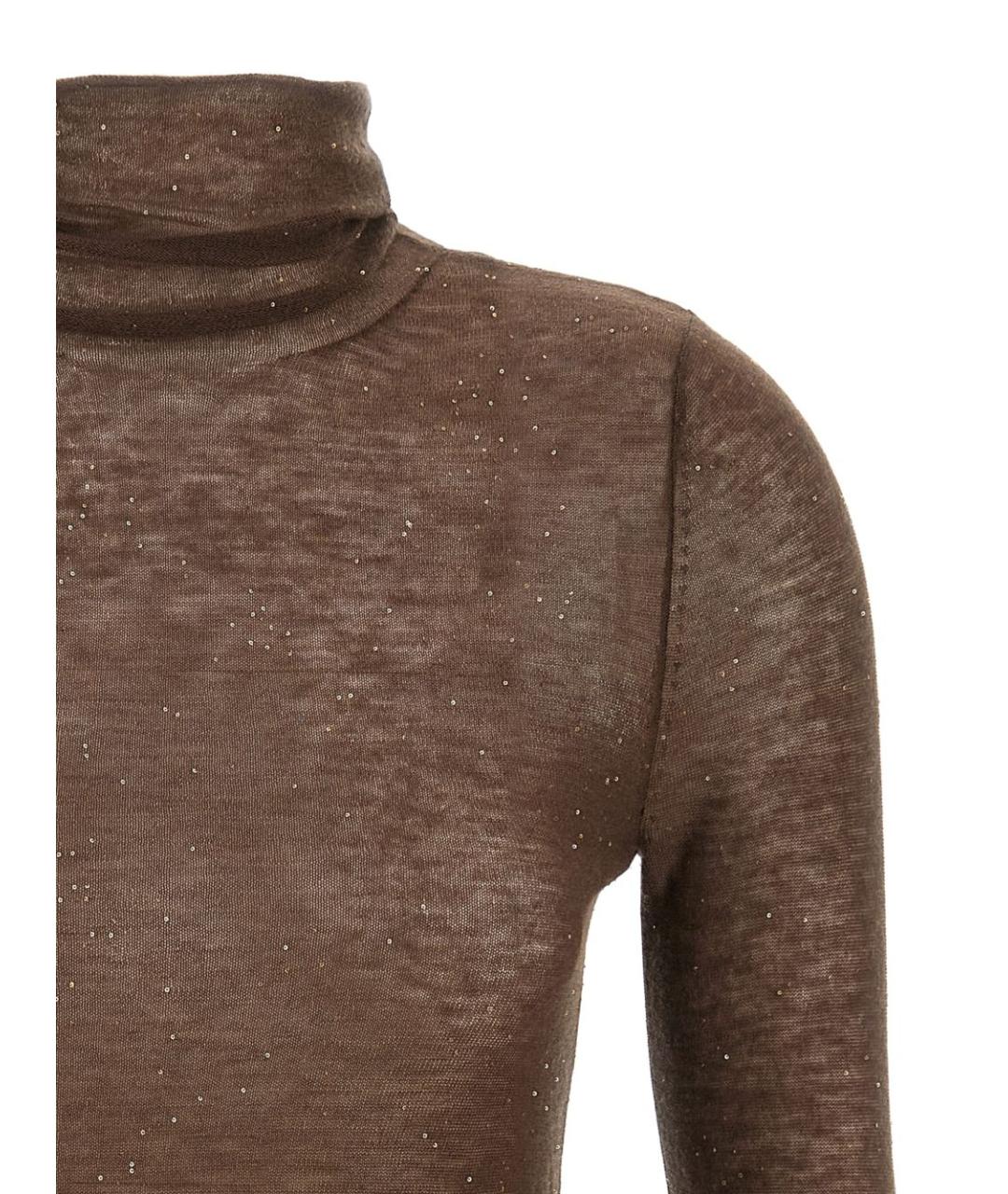 PINKO Коричневая шерстяная водолазка, фото 2