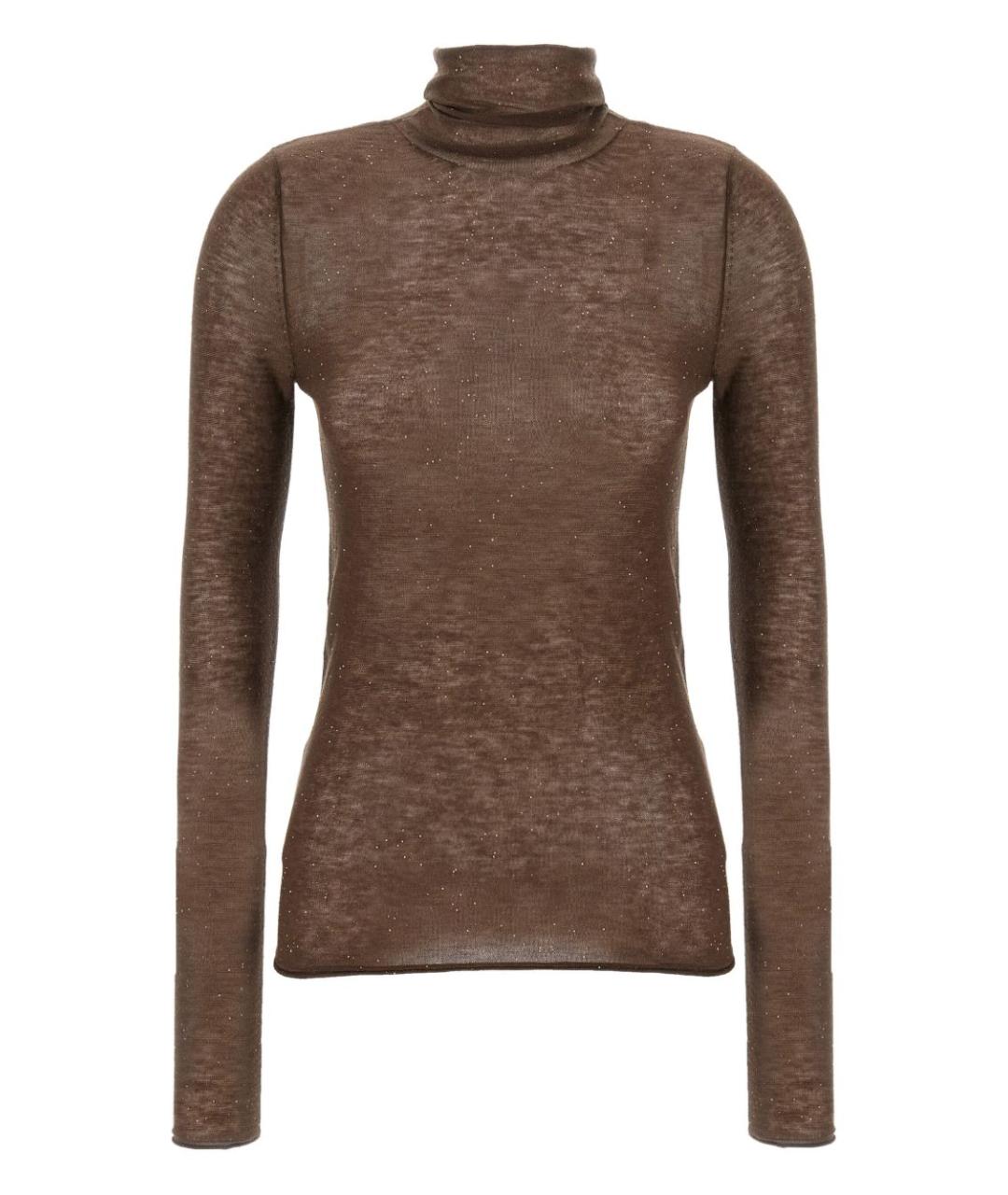 PINKO Коричневая шерстяная водолазка, фото 1