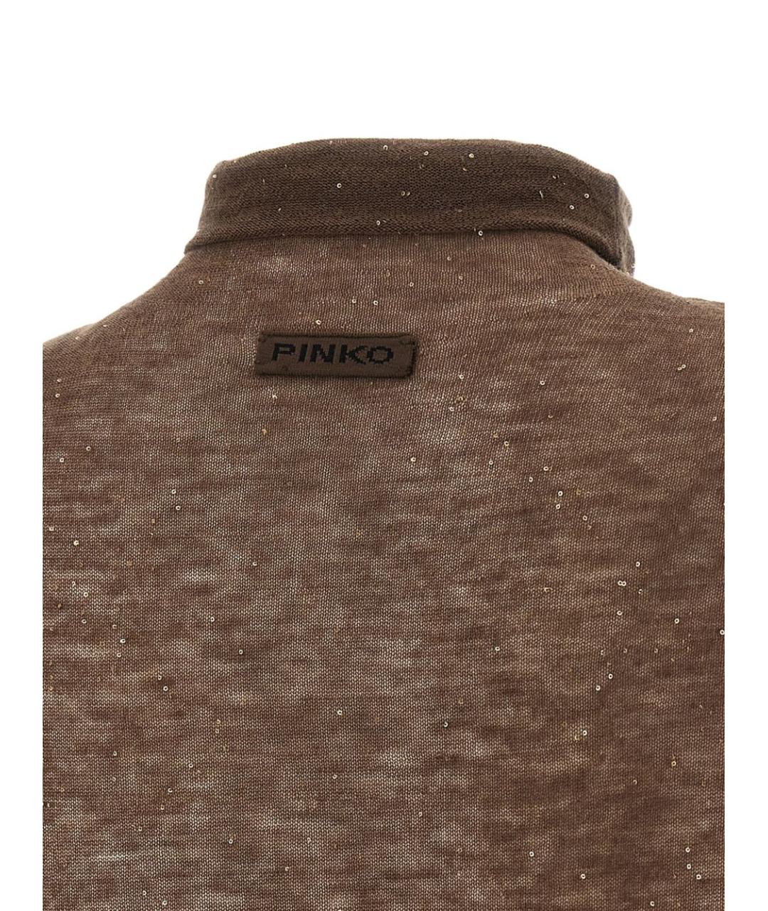 PINKO Коричневая шерстяная водолазка, фото 3