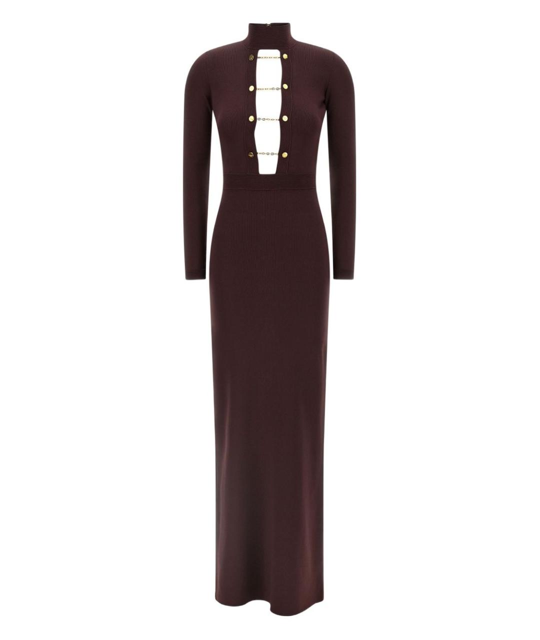 ELISABETTA FRANCHI Бордовое вискозное коктейльное платье, фото 1