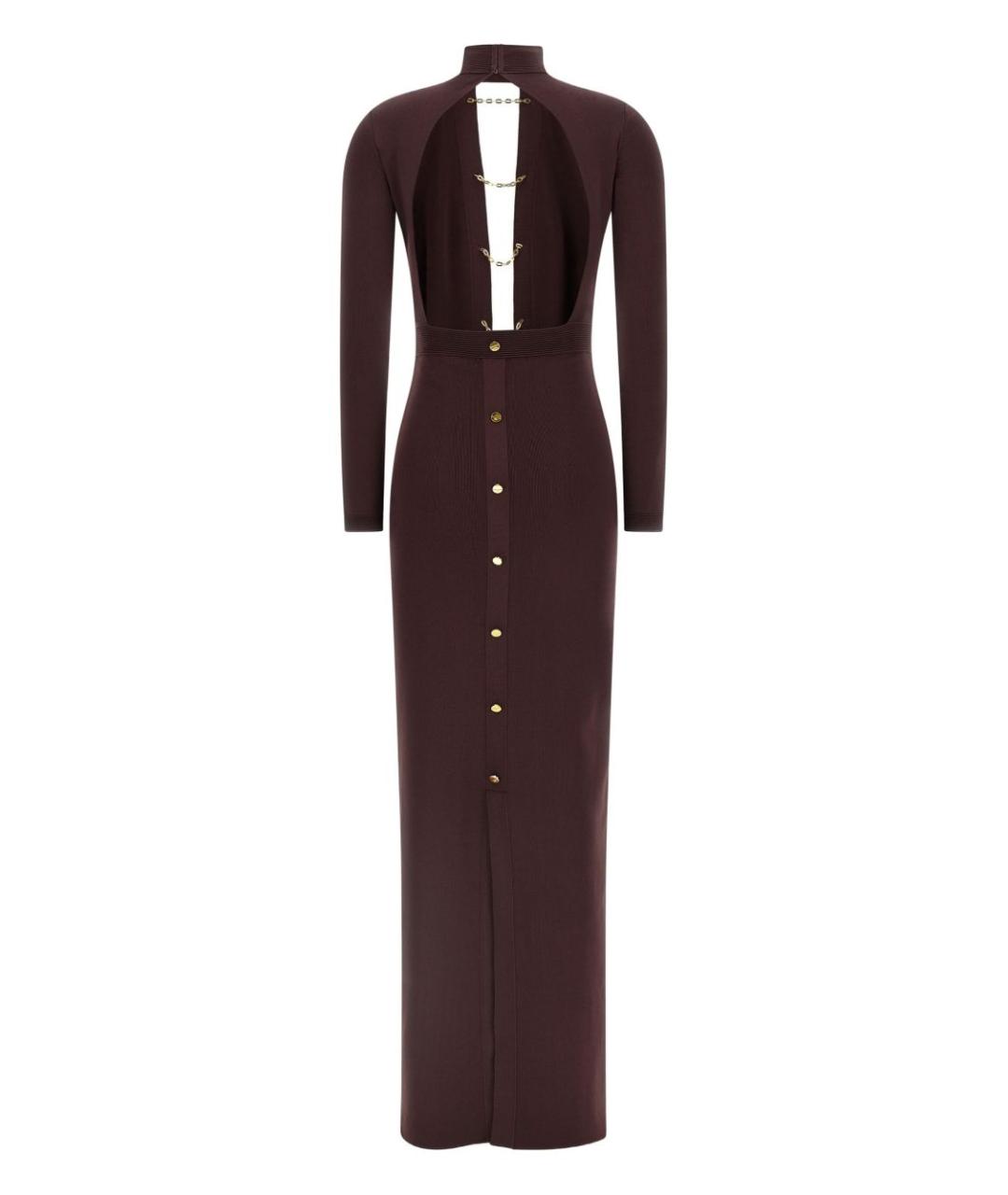 ELISABETTA FRANCHI Бордовое вискозное коктейльное платье, фото 2