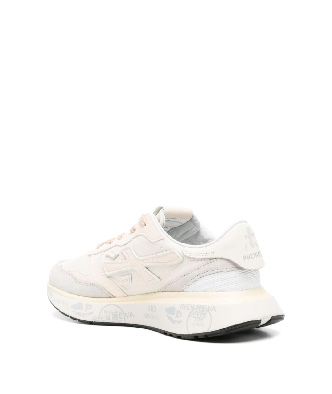 PREMIATA Бежевые кожаные кроссовки, фото 4