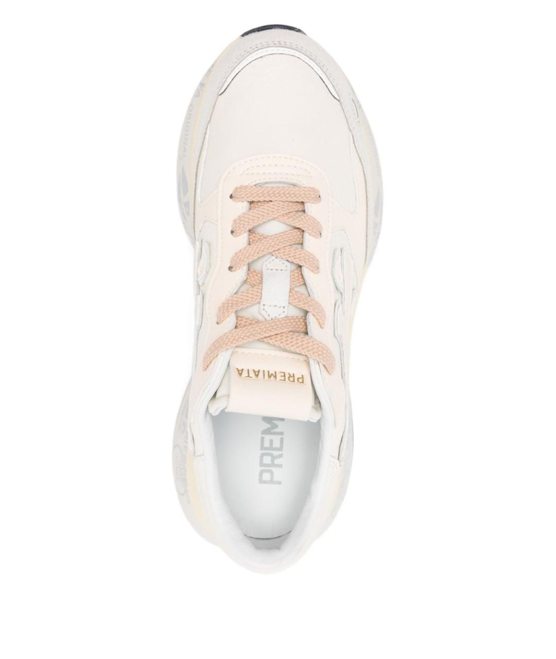 PREMIATA Бежевые кожаные кроссовки, фото 2