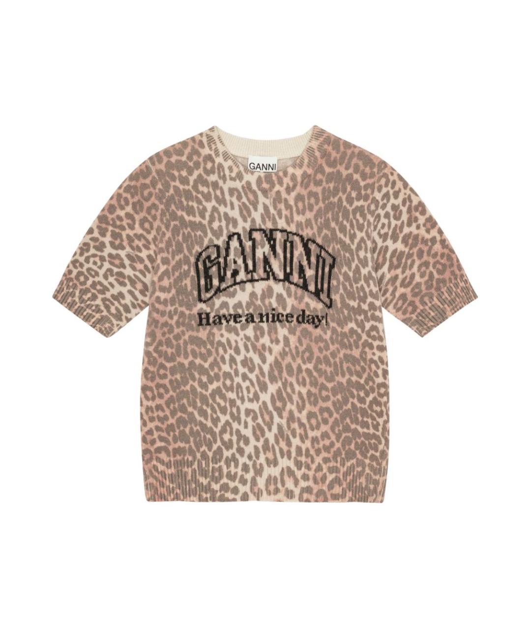 GANNI Мульти хлопковая футболка, фото 1