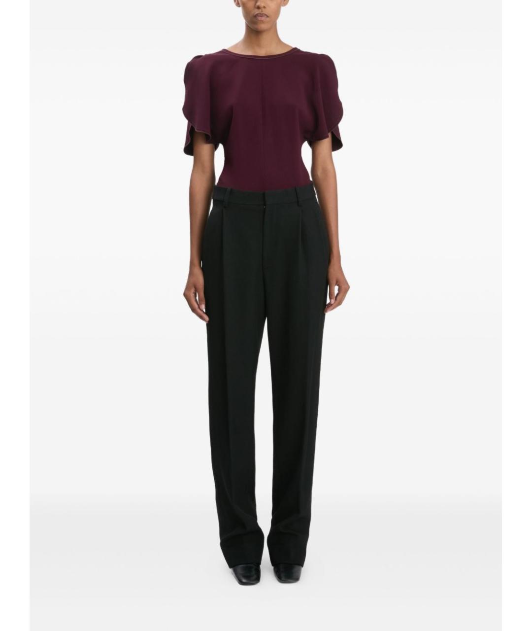 VICTORIA BECKHAM Черные шерстяные прямые брюки, фото 4