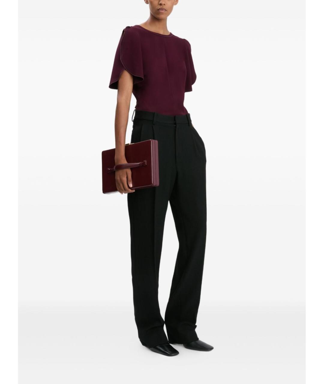 VICTORIA BECKHAM Черные шерстяные прямые брюки, фото 3