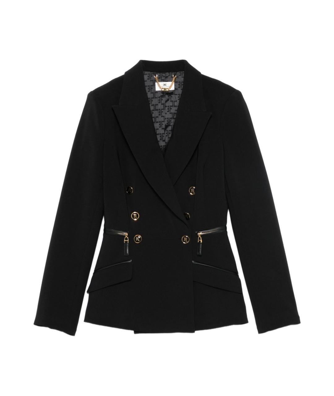 ELISABETTA FRANCHI Черный полиэстеровый жакет/пиджак, фото 1