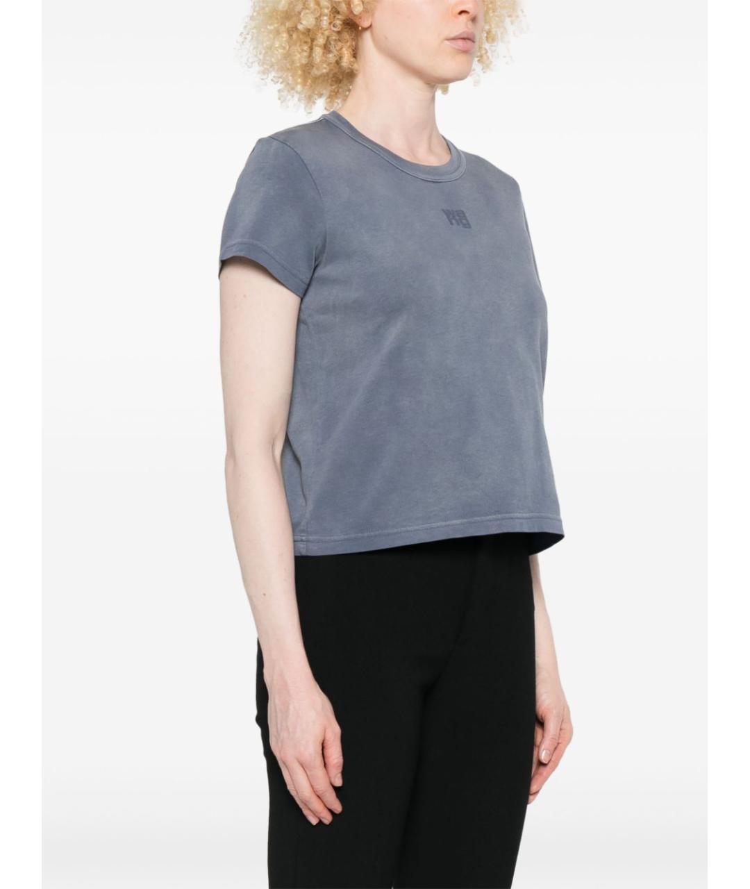 ALEXANDER WANG Синяя хлопковая футболка, фото 2