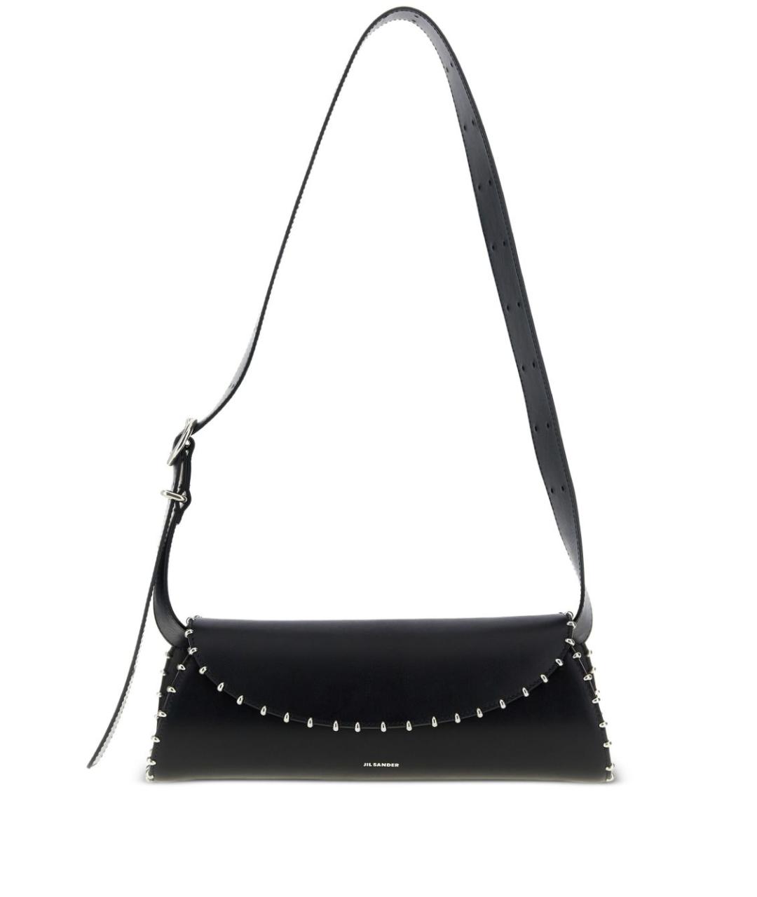 JIL SANDER Черная кожаная сумка через плечо, фото 1