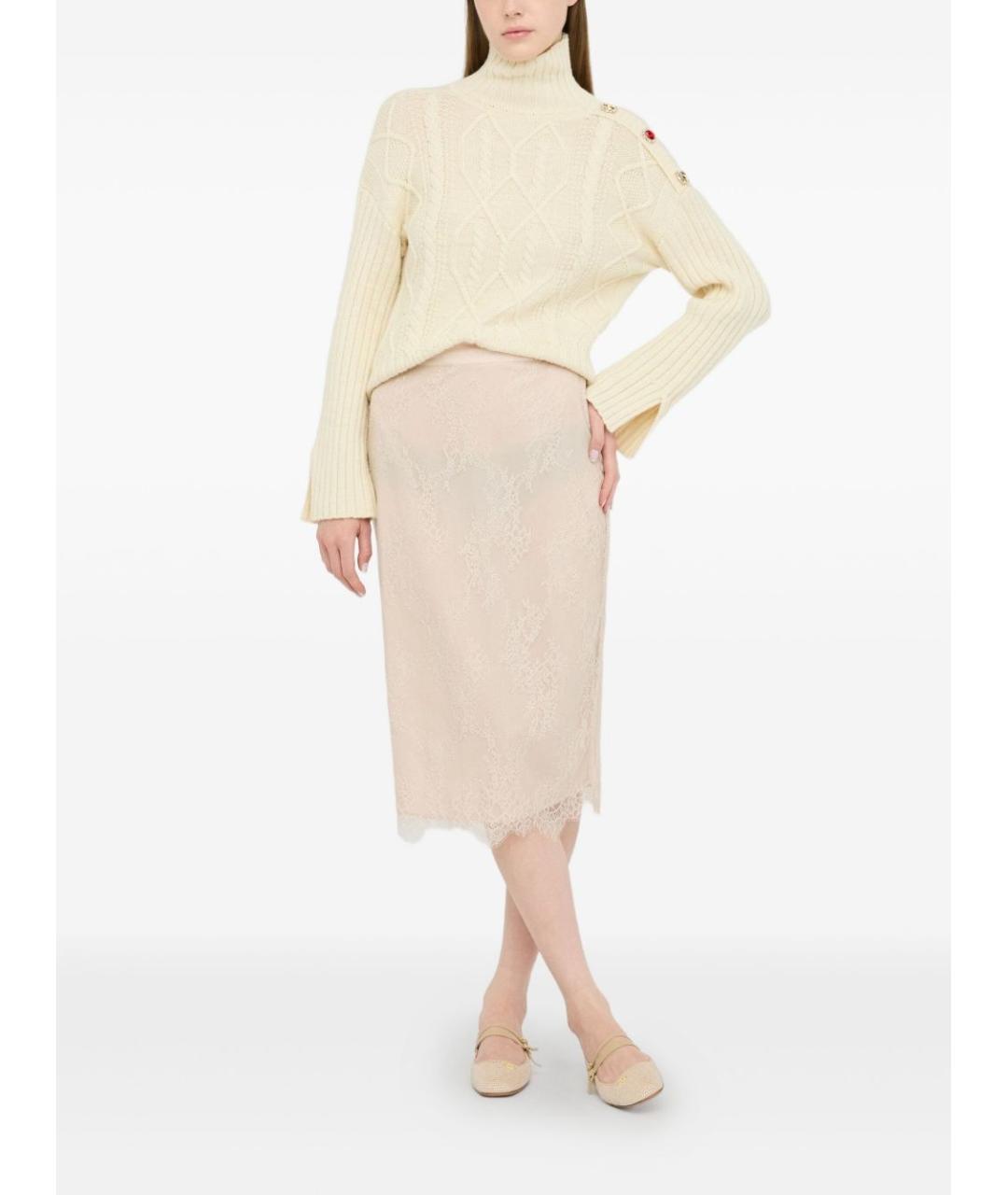 LIU JO Бежевый шерстяной джемпер / свитер, фото 5