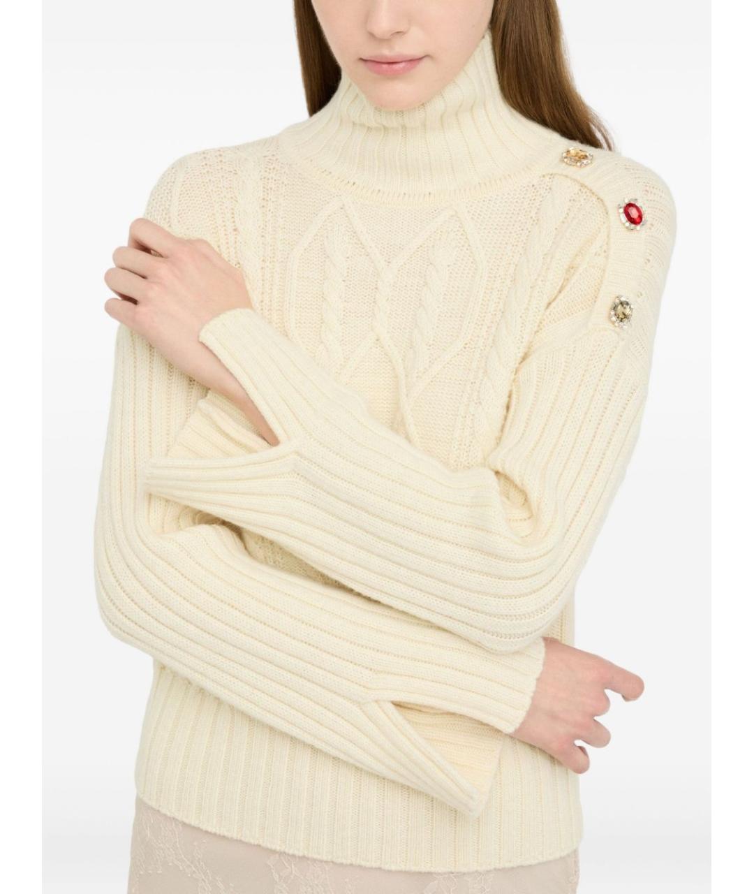 LIU JO Бежевый шерстяной джемпер / свитер, фото 2