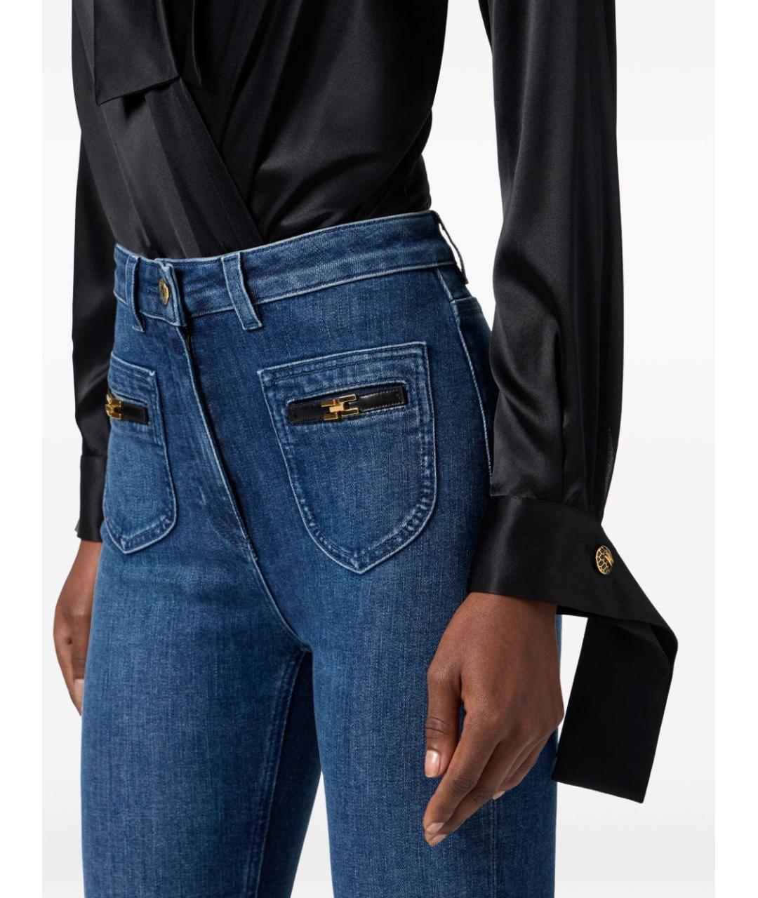 ELISABETTA FRANCHI Черная шелковая блузы, фото 2