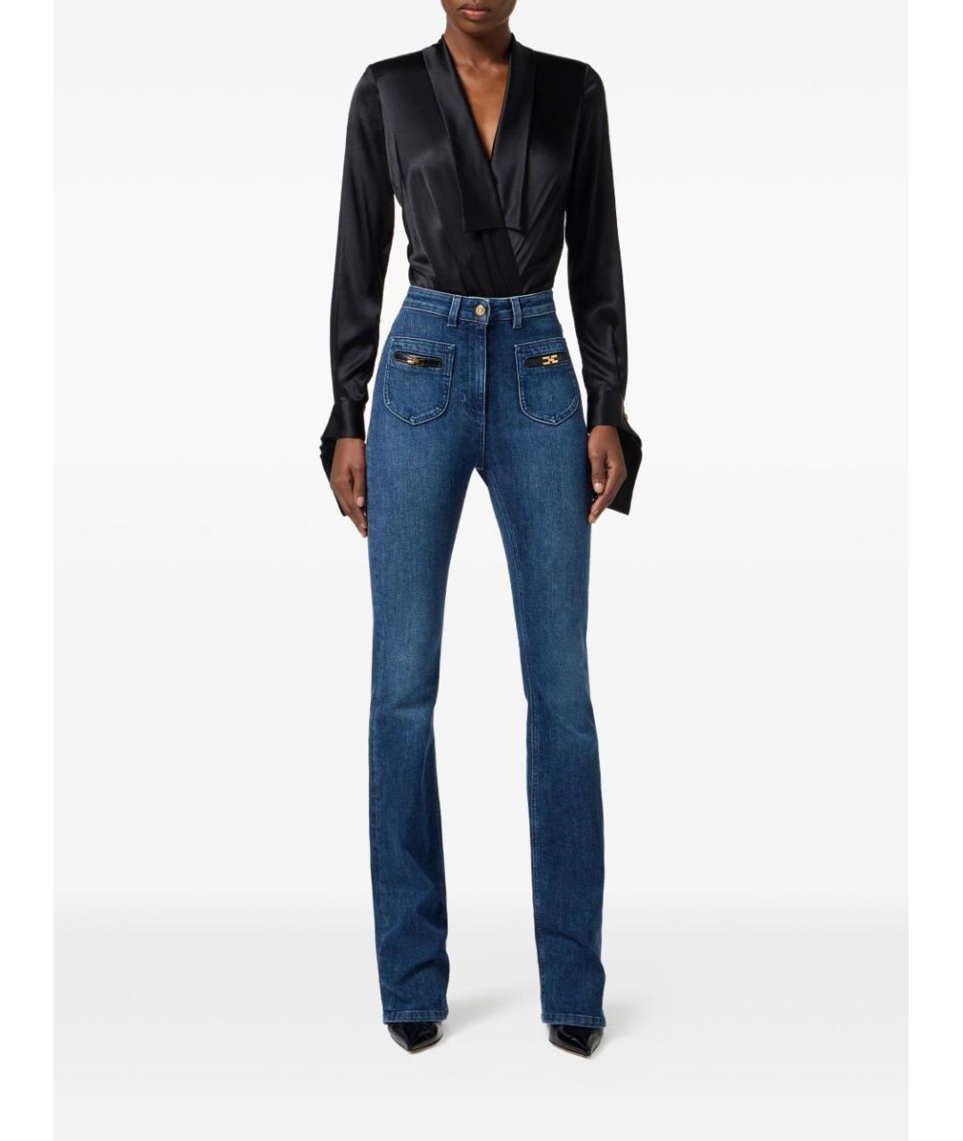 ELISABETTA FRANCHI Черная шелковая блузы, фото 4