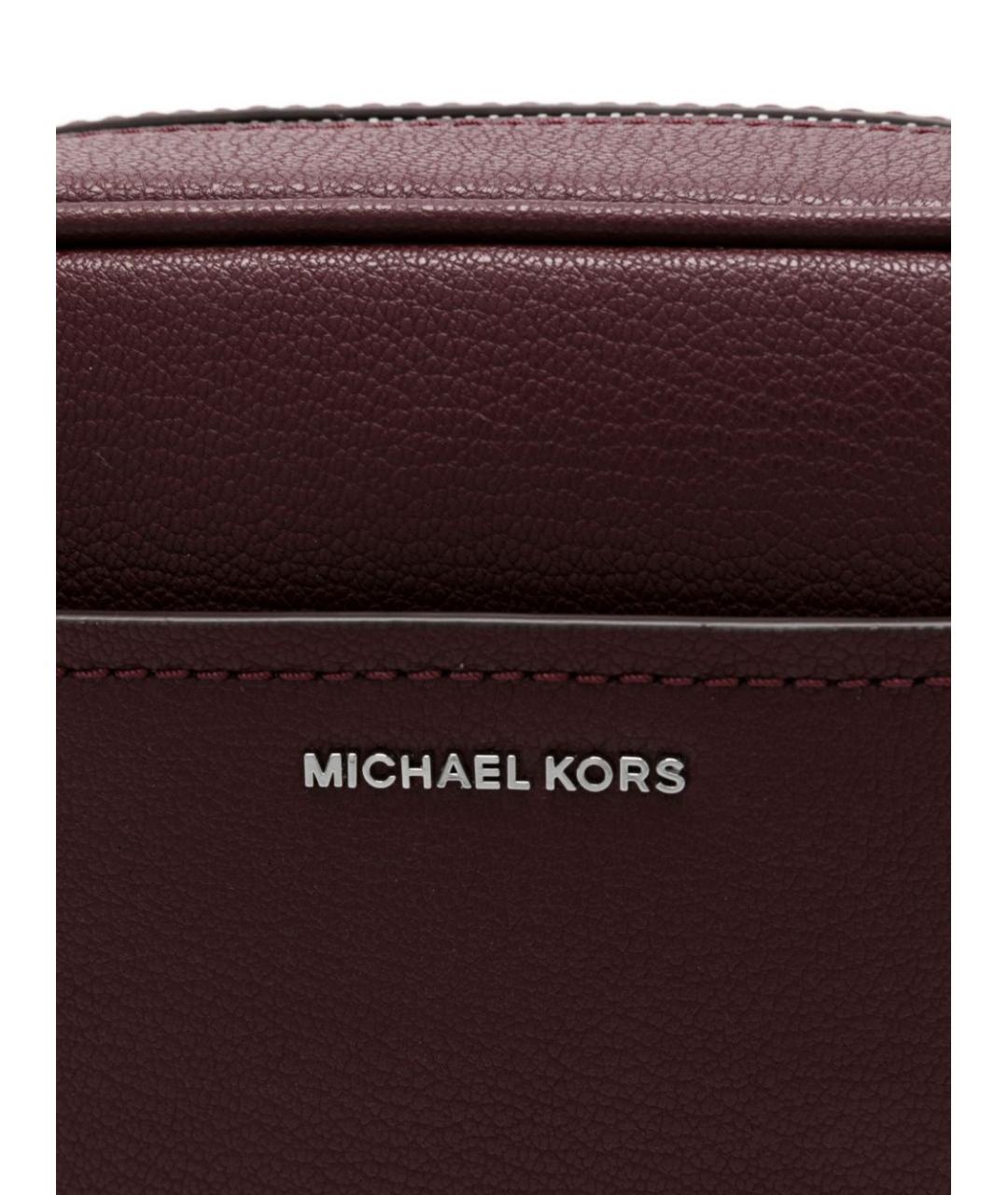 MICHAEL KORS Бордовая кожаная сумка через плечо, фото 4