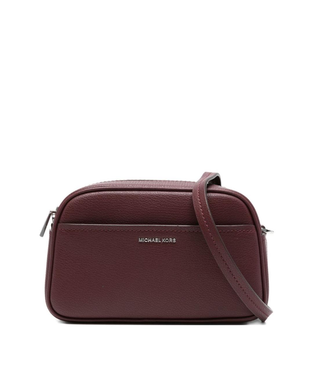 MICHAEL KORS Бордовая кожаная сумка через плечо, фото 1