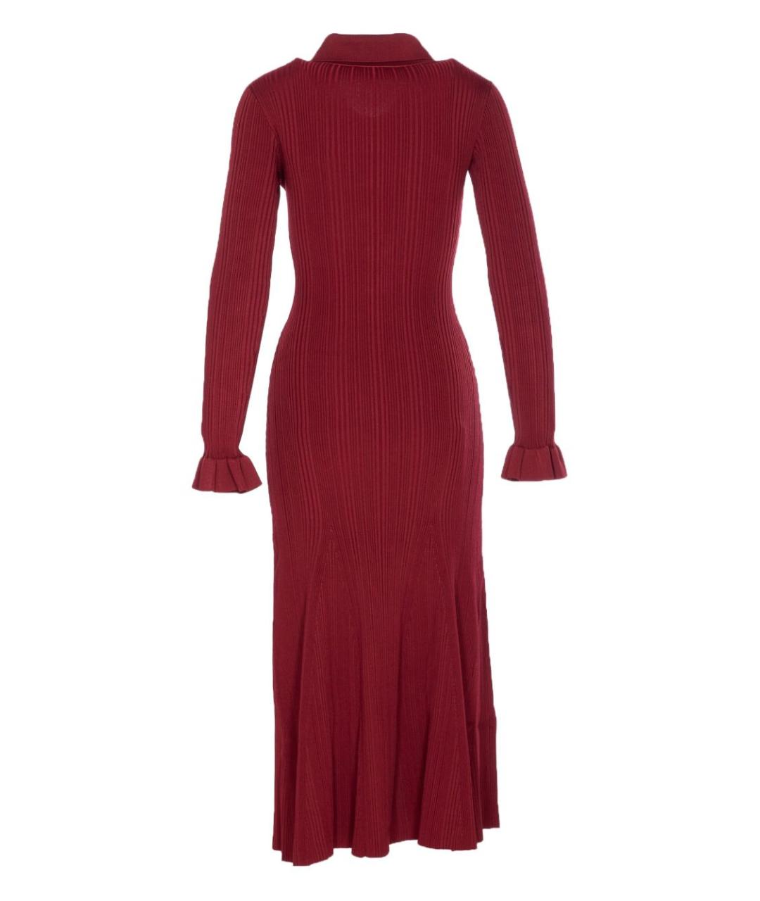 SELF-PORTRAIT Бордовое вискозное повседневное платье, фото 2