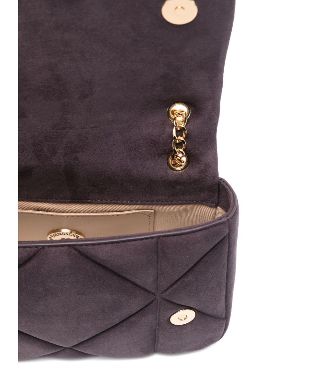 LOVE MOSCHINO Фиолетовая синтетическая сумка через плечо, фото 5