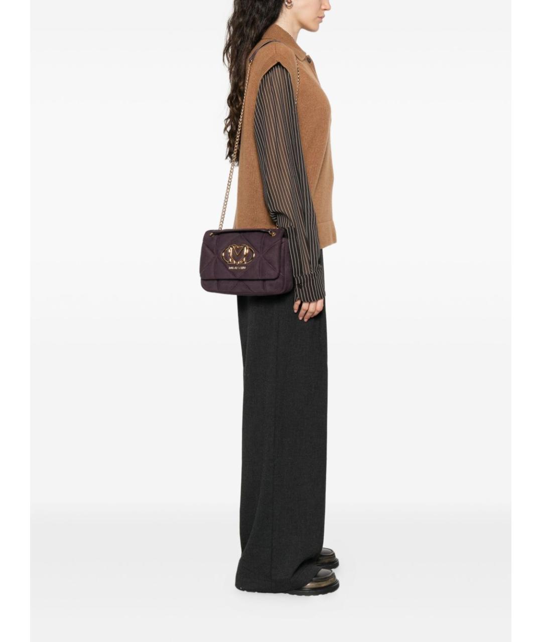 LOVE MOSCHINO Фиолетовая синтетическая сумка через плечо, фото 4
