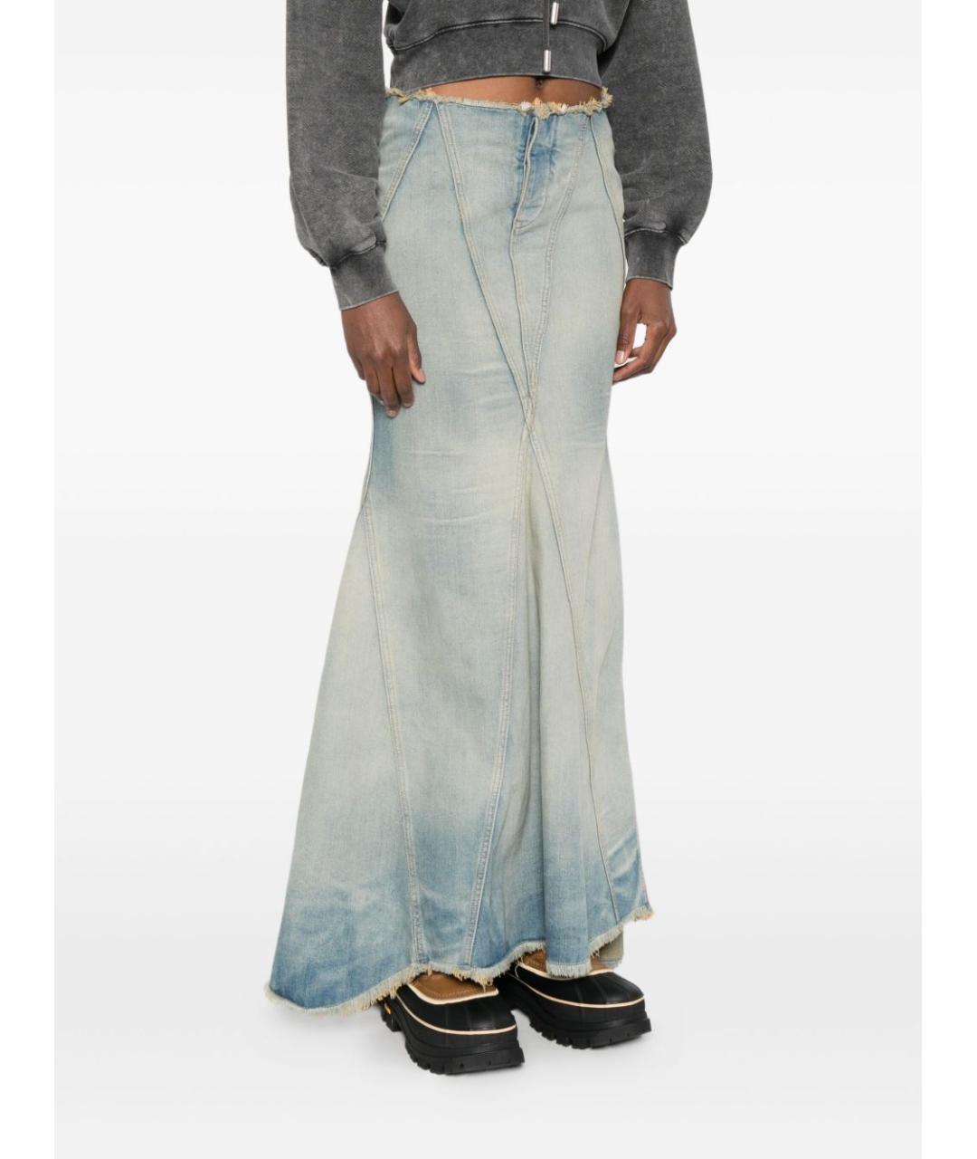 OFF-WHITE Синяя хлопковая юбка макси, фото 2