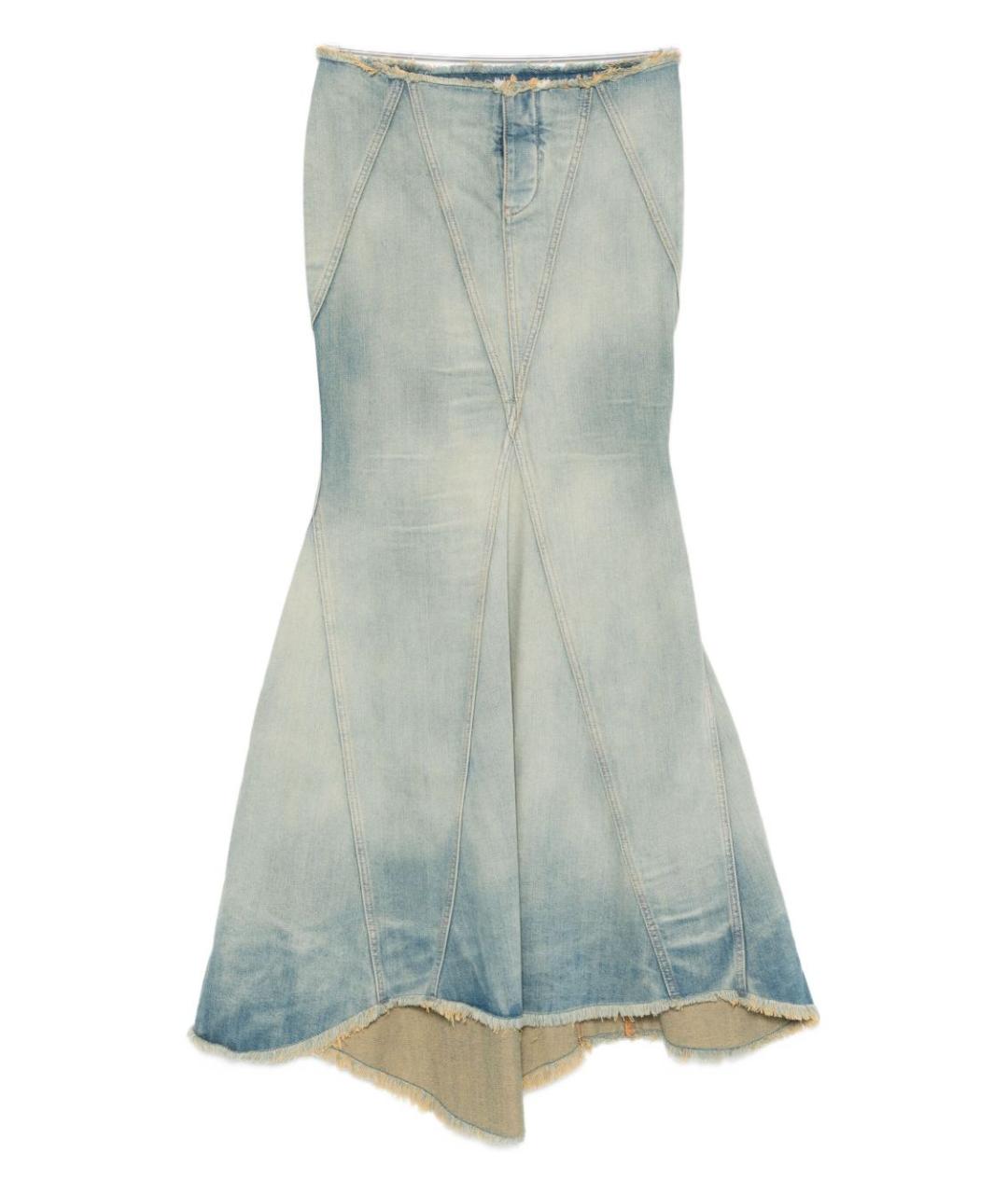 OFF-WHITE Синяя хлопковая юбка макси, фото 1
