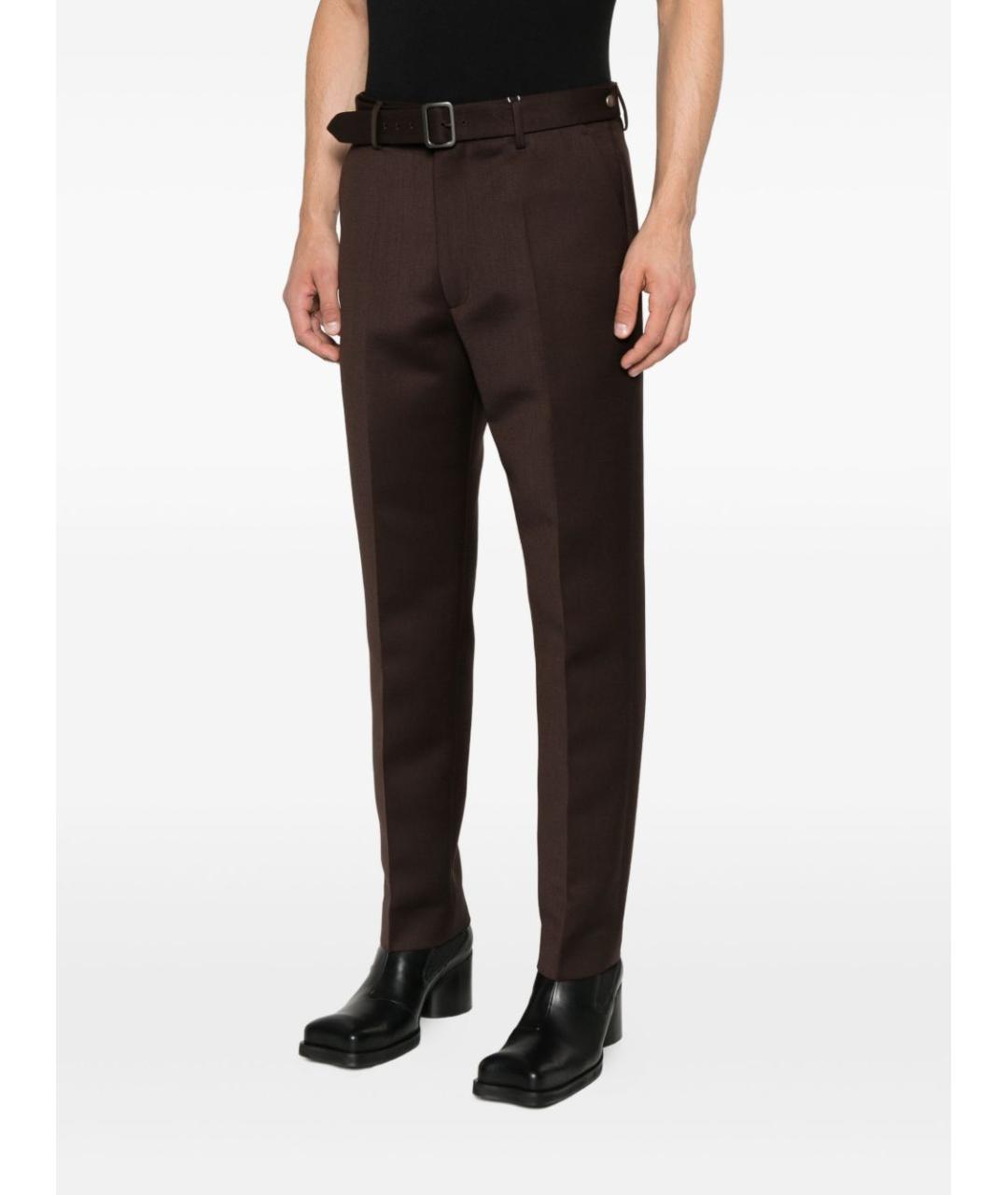 MM6 MAISON MARGIELA Коричневые полиэстеровые повседневные брюки, фото 3