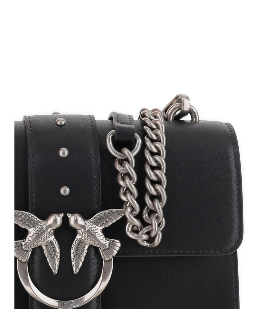 PINKO Черная кожаная сумка через плечо, фото 3