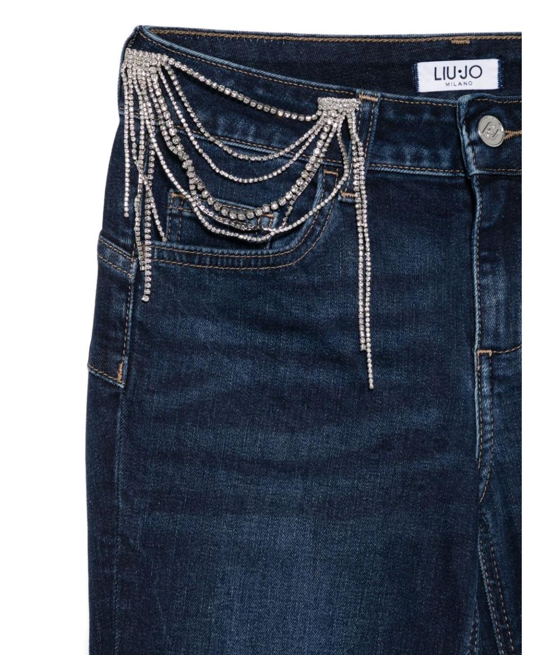 LIU JO Синие хлопковые прямые джинсы, фото 2