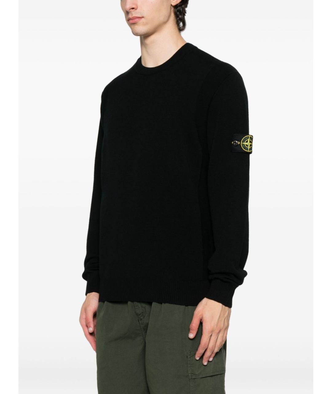STONE ISLAND Черный шерстяной джемпер / свитер, фото 5