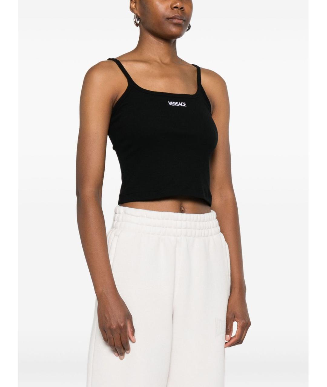 VERSACE Черная хлопковая майка, фото 2