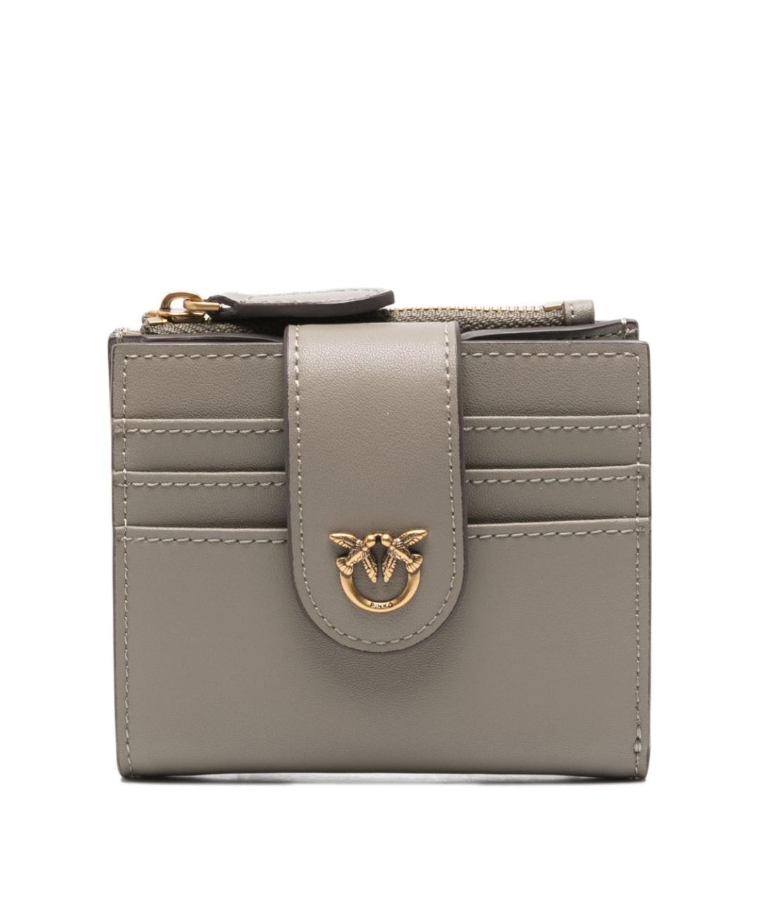 PINKO Серый кожаный кошелек, фото 1