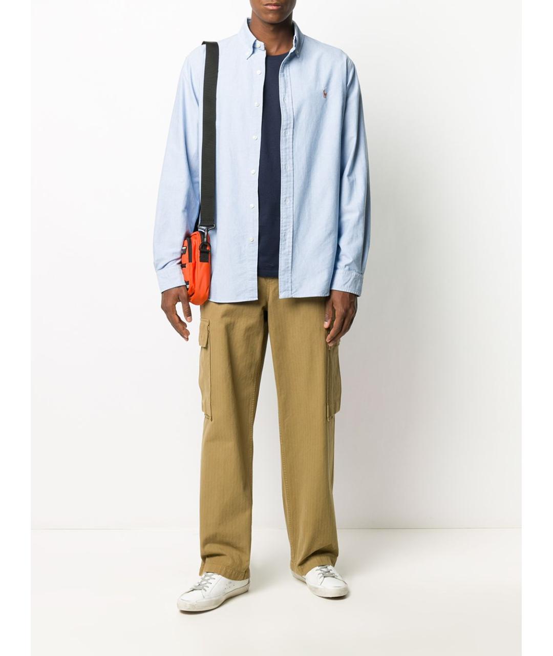POLO RALPH LAUREN Голубая хлопковая кэжуал рубашка, фото 5