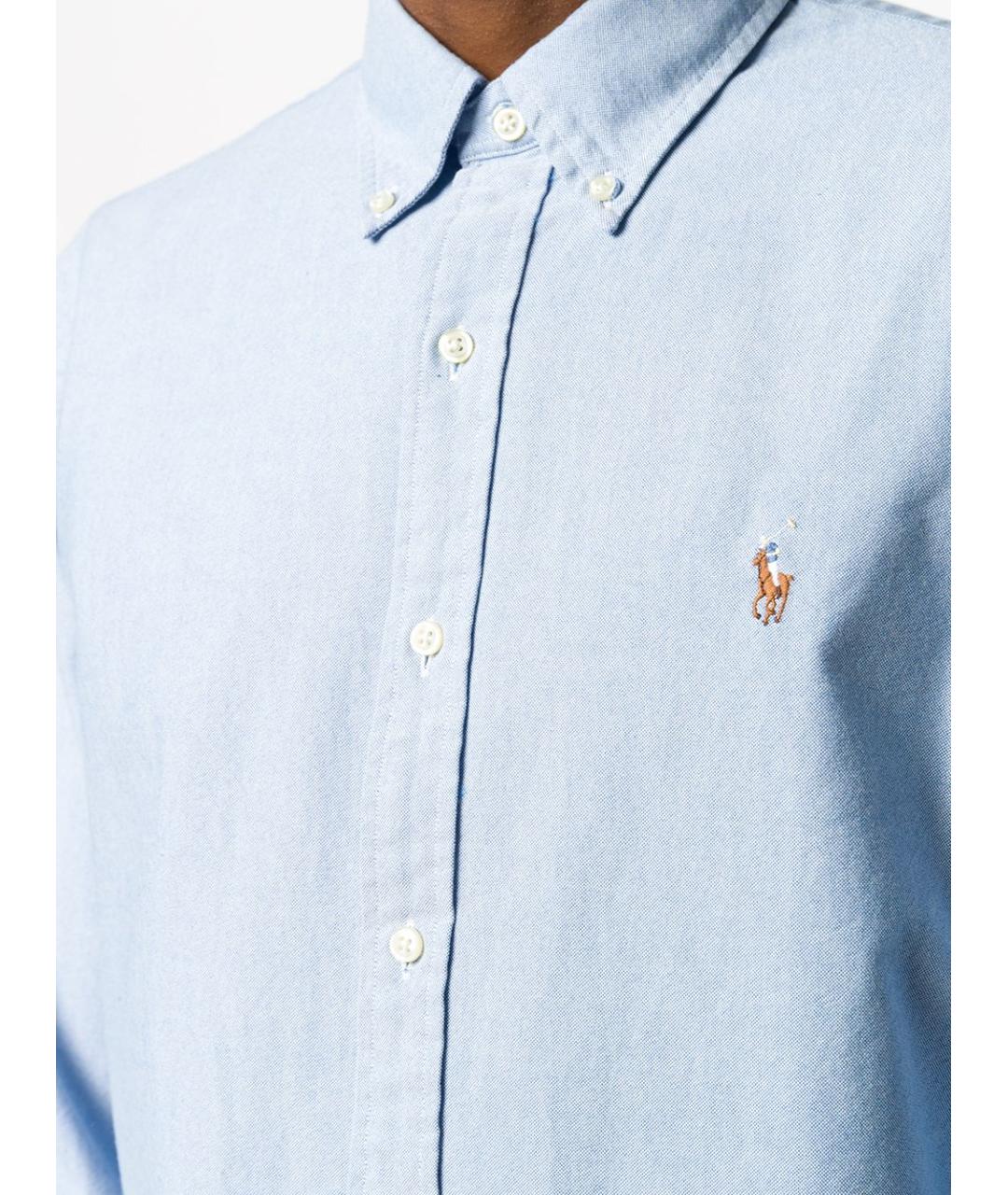 POLO RALPH LAUREN Голубая хлопковая кэжуал рубашка, фото 2