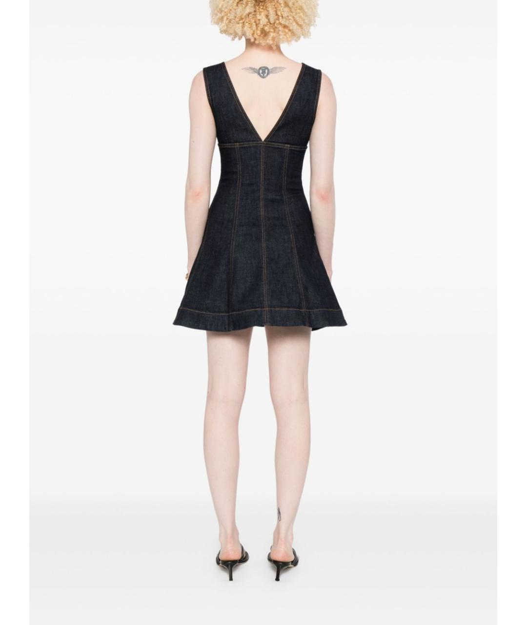 SELF-PORTRAIT Синее хлопковое повседневное платье, фото 3