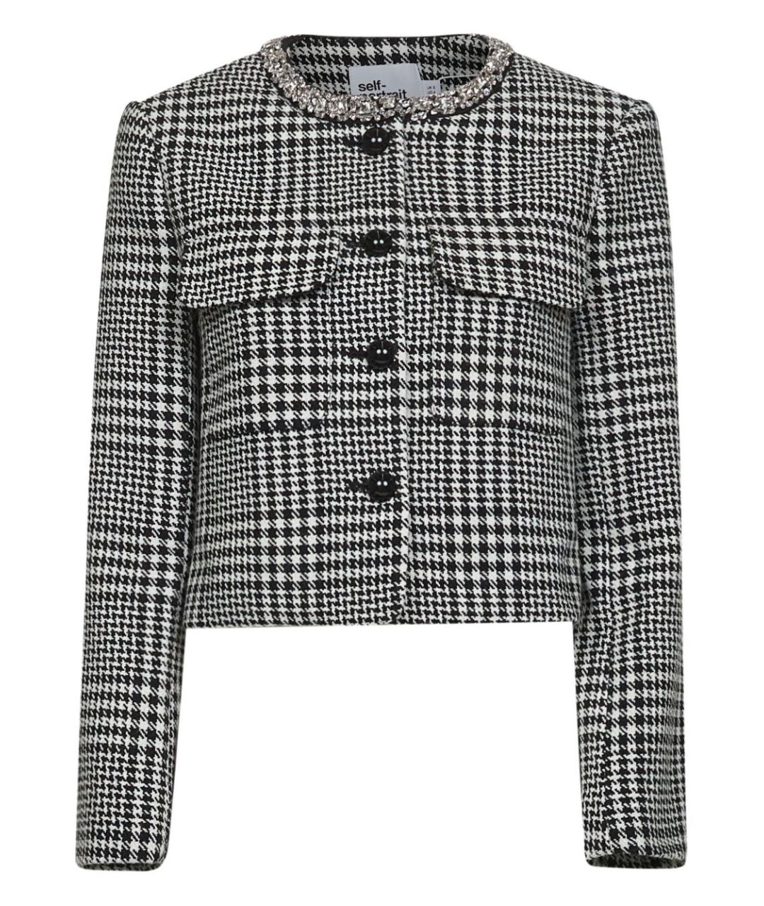 SELF-PORTRAIT Черный полиэстеровый жакет/пиджак, фото 1