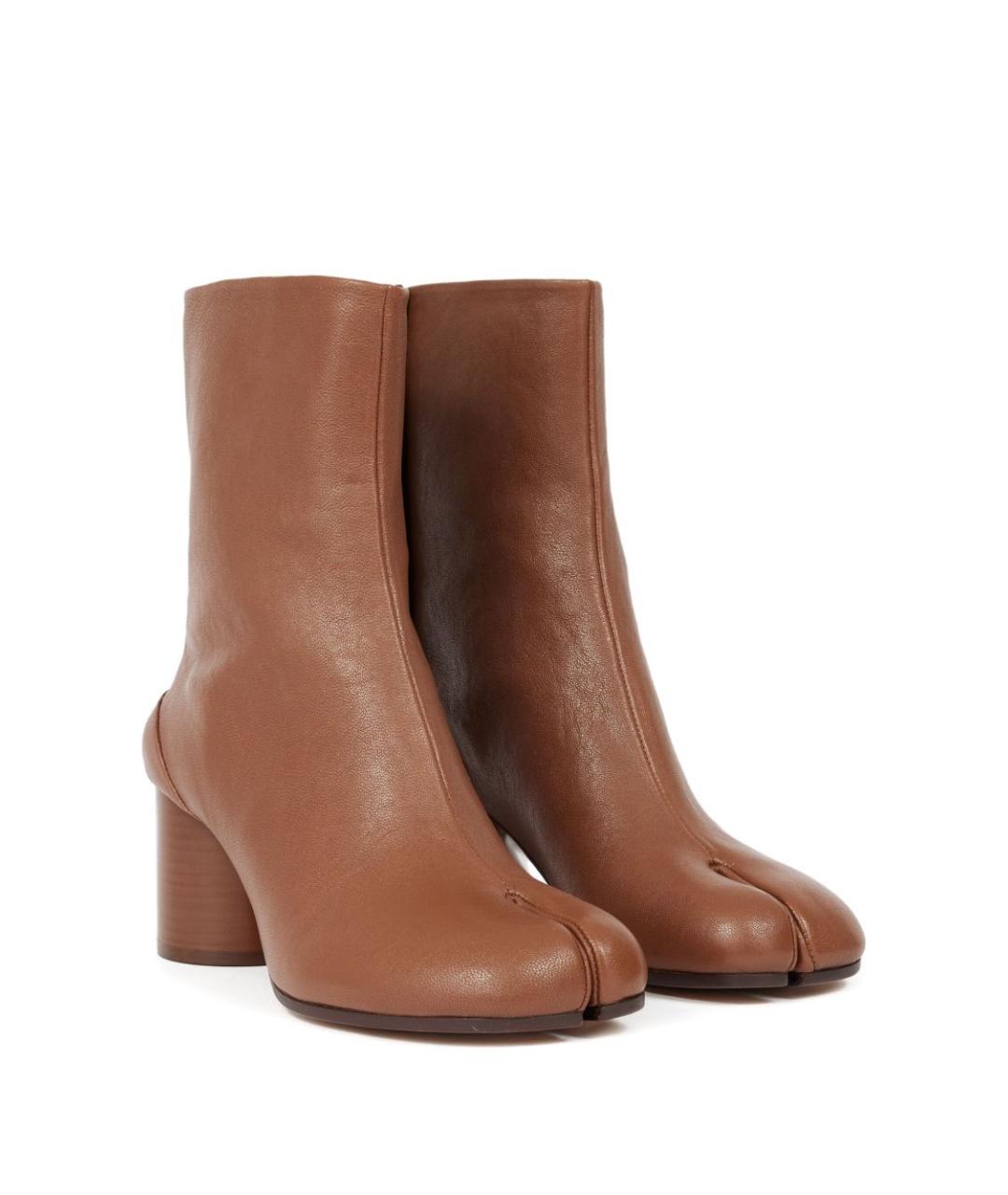 MAISON MARGIELA Коричневые кожаные ботильоны, фото 4