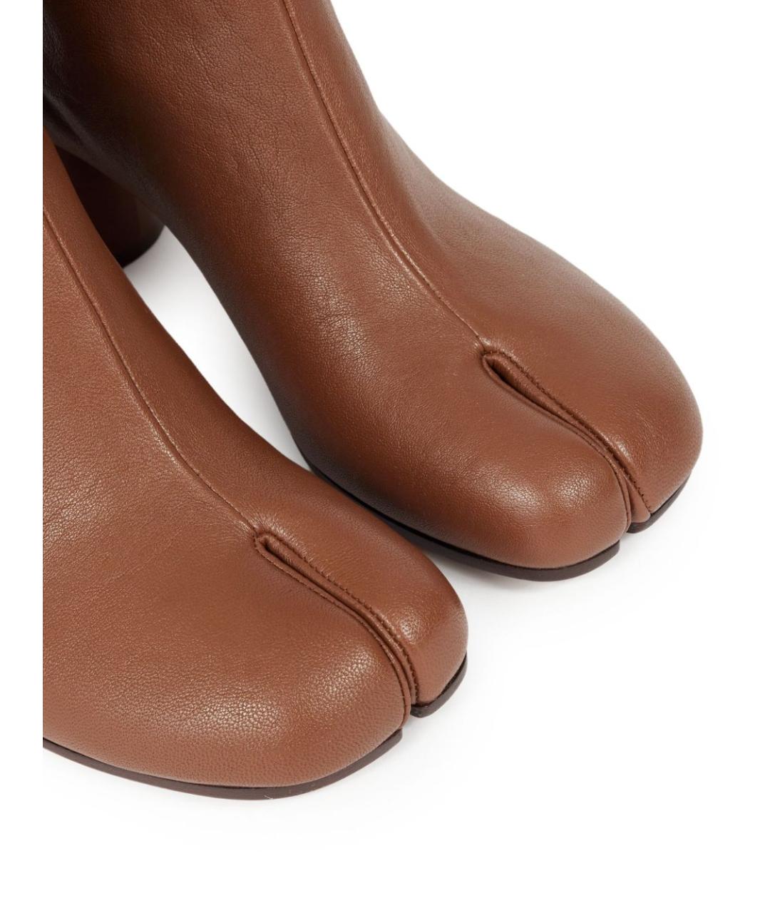 MAISON MARGIELA Коричневые кожаные ботильоны, фото 6