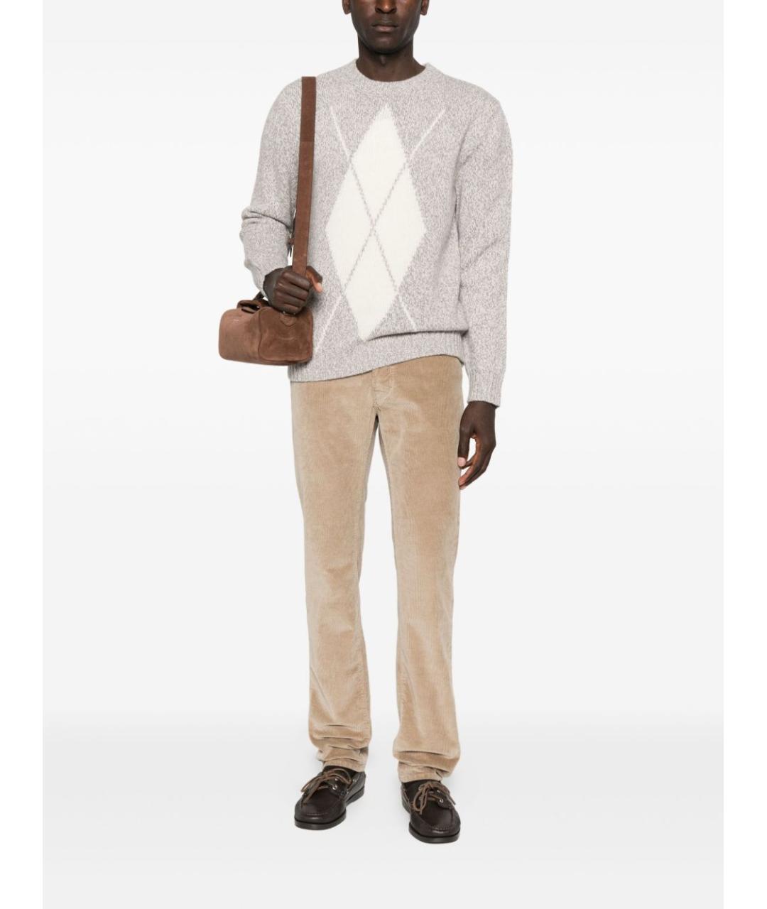 JACOB COHEN Бежевые хлопковые повседневные брюки, фото 2