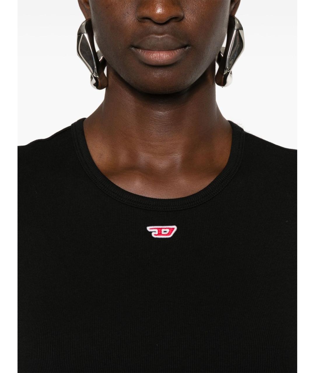 DIESEL Черная хлопковая футболка, фото 5