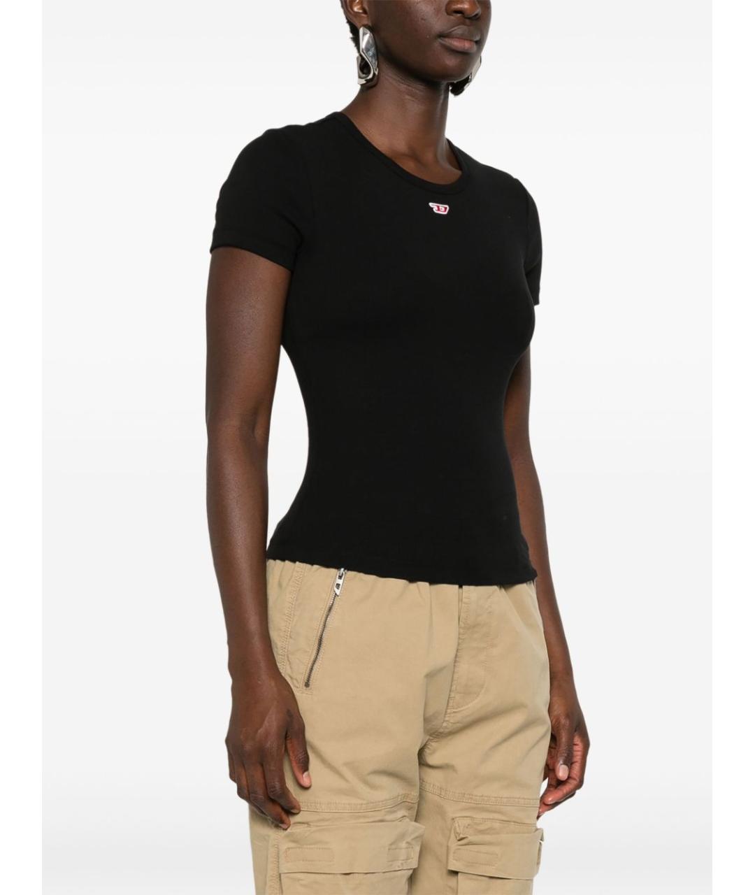 DIESEL Черная хлопковая футболка, фото 4