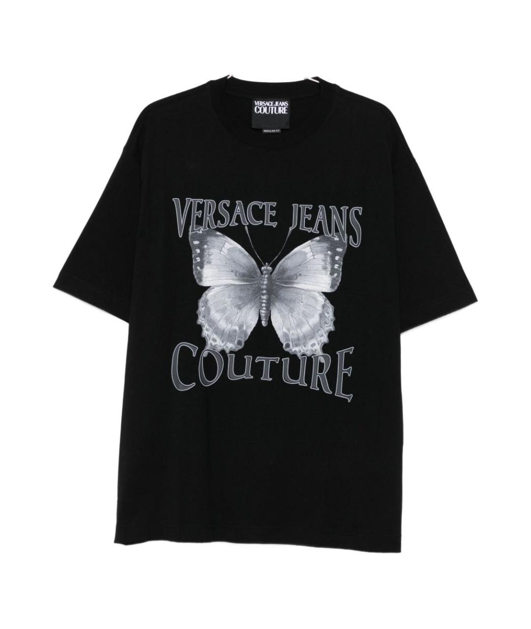 VERSACE JEANS COUTURE Черная хлопковая футболка, фото 1