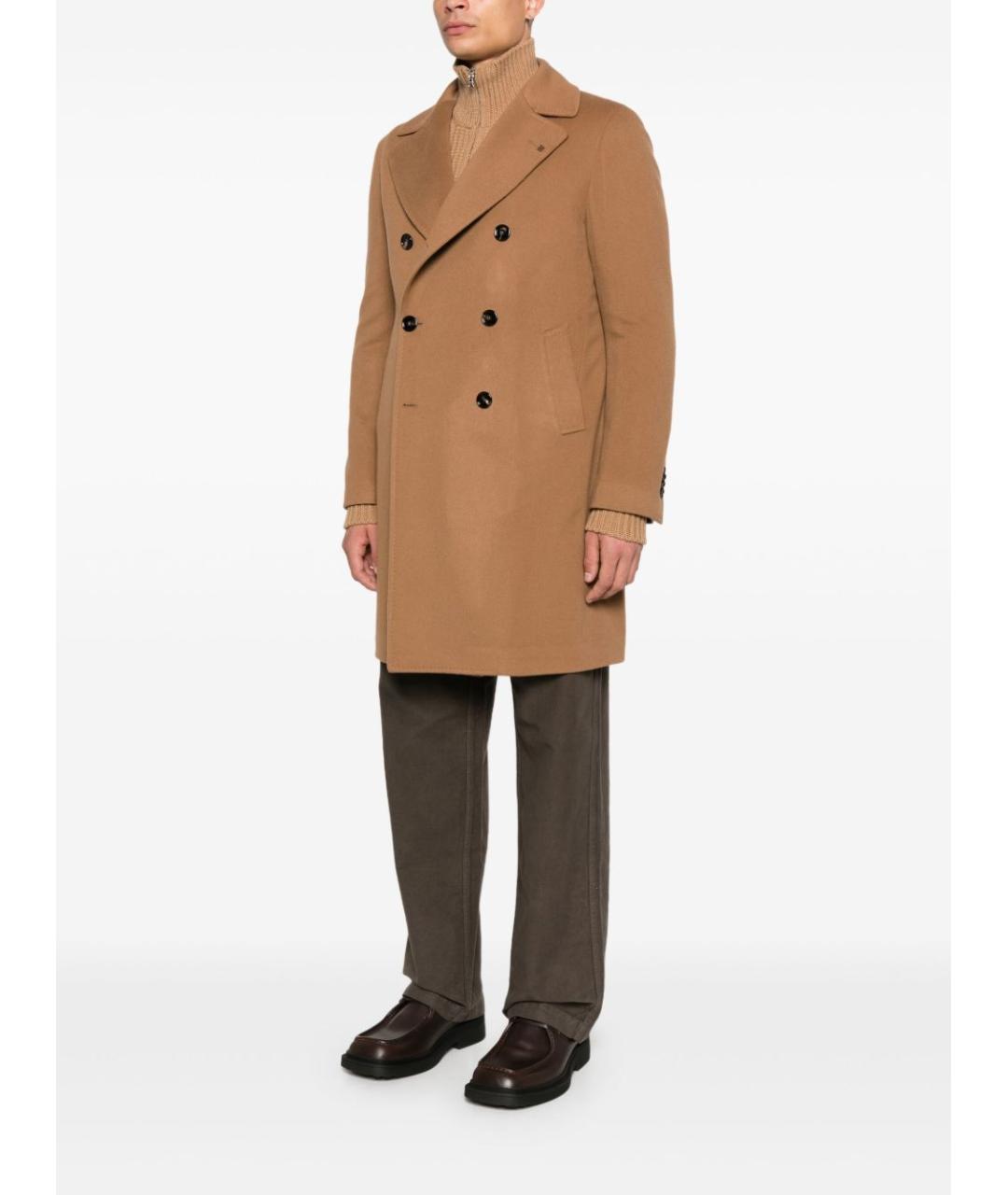 TAGLIATORE Коричневое шерстяное пальто, фото 5