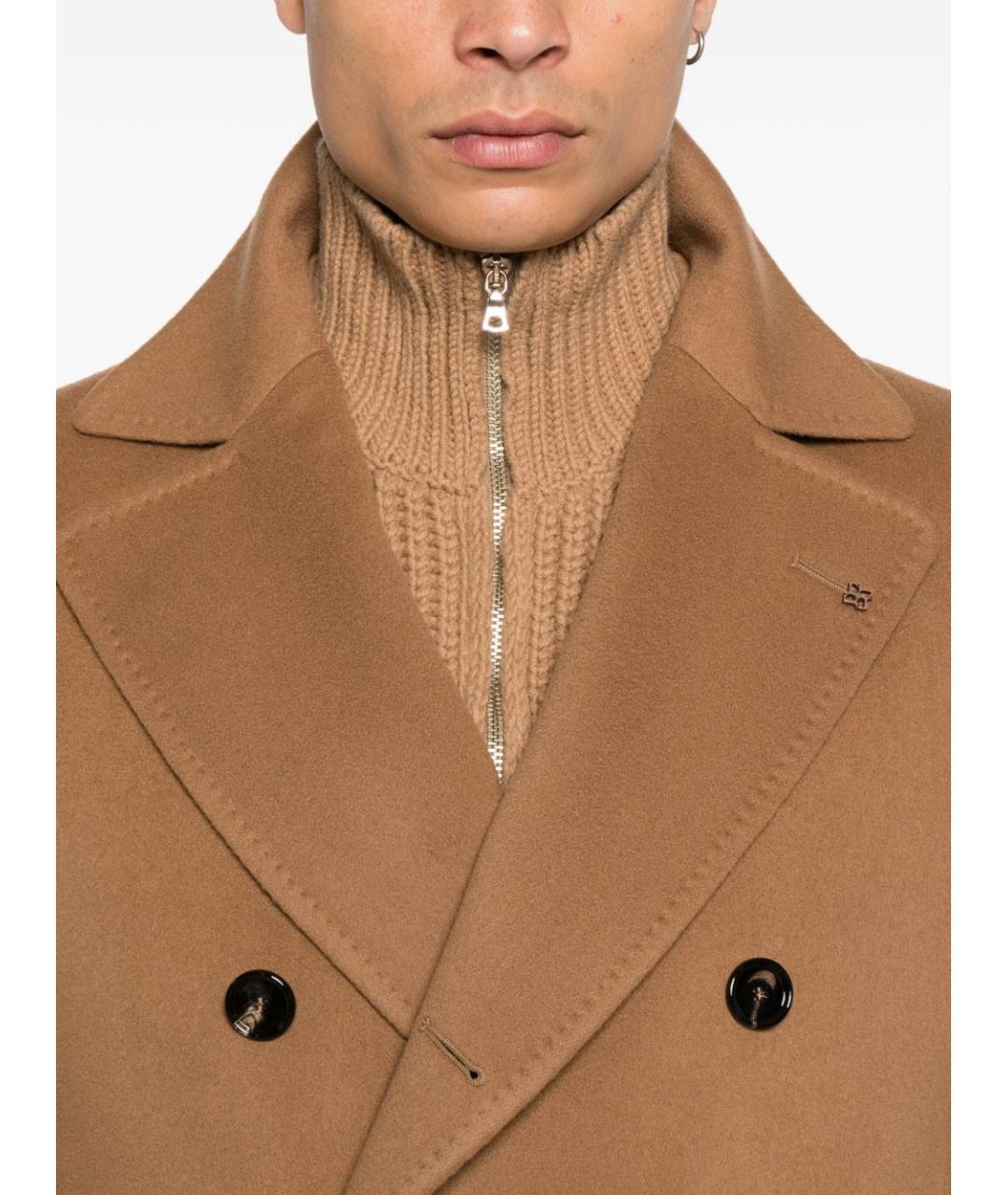 TAGLIATORE Коричневое шерстяное пальто, фото 2