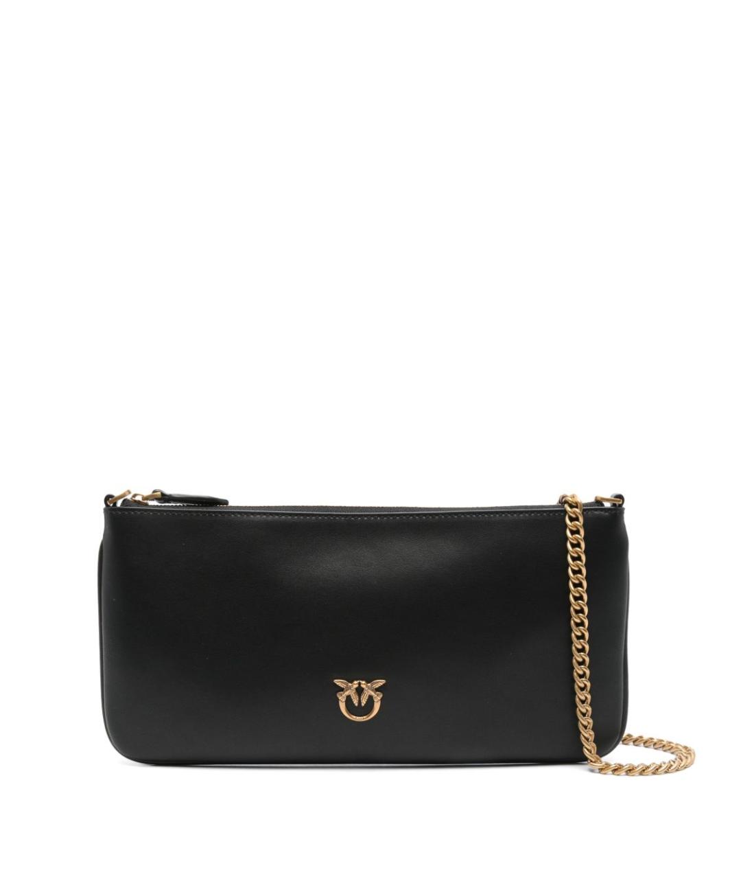 PINKO Черная кожаная сумка через плечо, фото 1