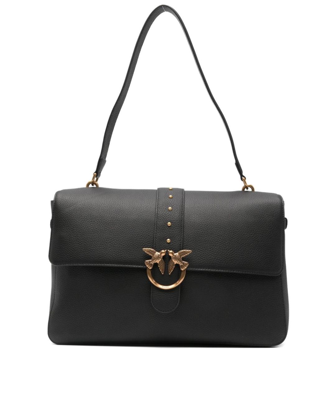 PINKO Черная кожаная сумка через плечо, фото 1