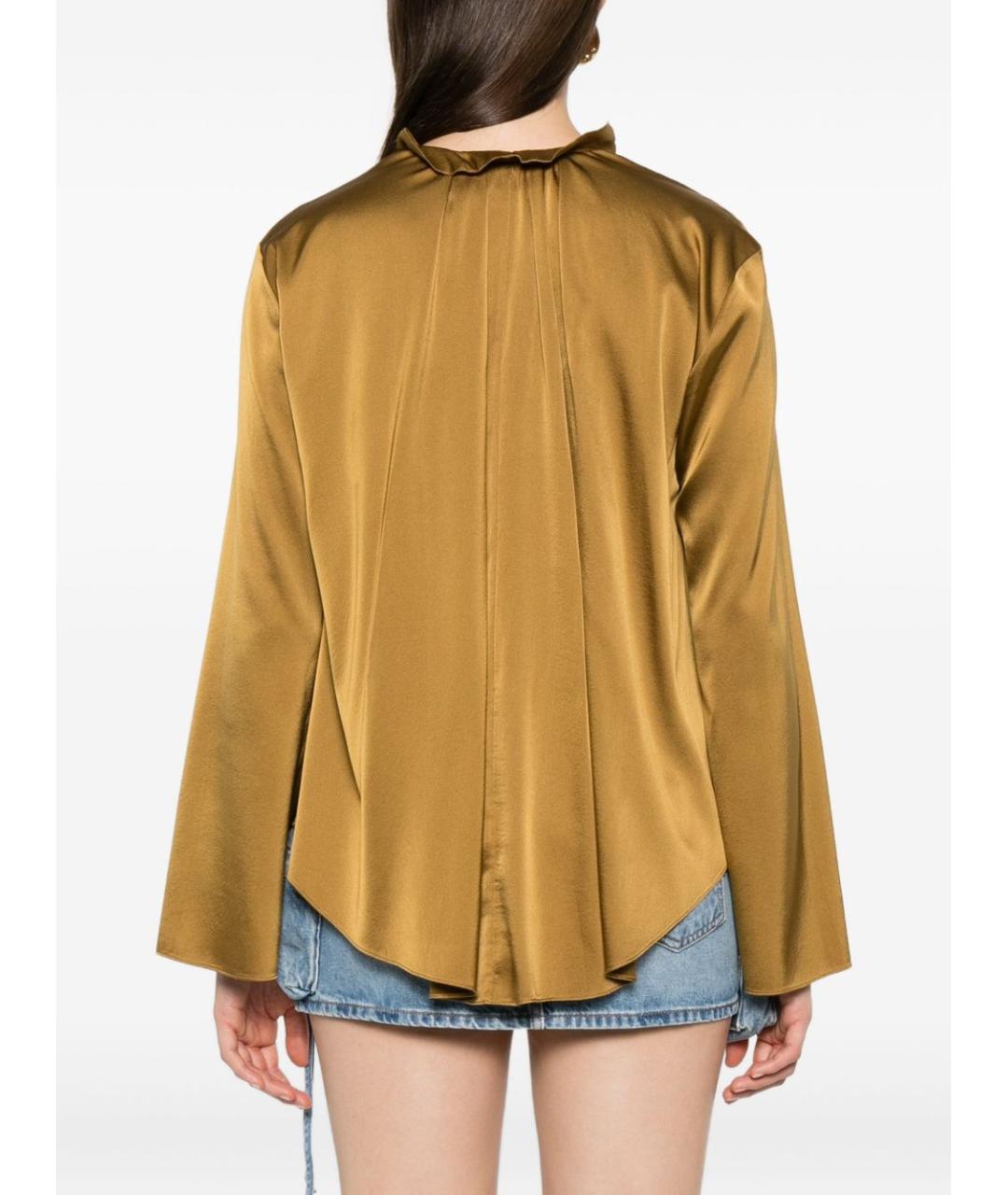 FORTE FORTE Хаки шелковая блузы, фото 2