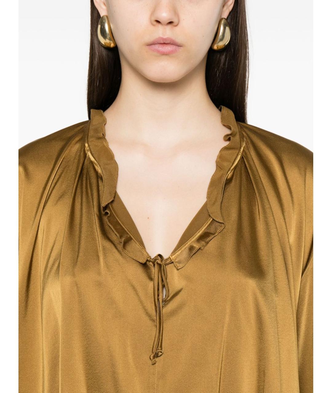 FORTE FORTE Хаки шелковая блузы, фото 3
